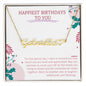 Happy birthday card with Name necklace
