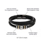 Vegan Leather & Stainless Steel Bracelet for Dad - you are the anchor