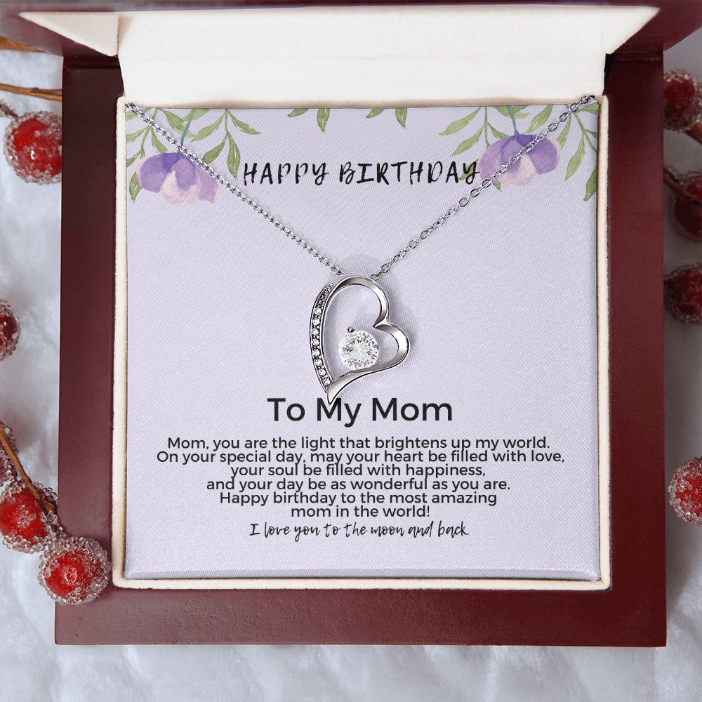 Happy birthday to my mom card with love necklace