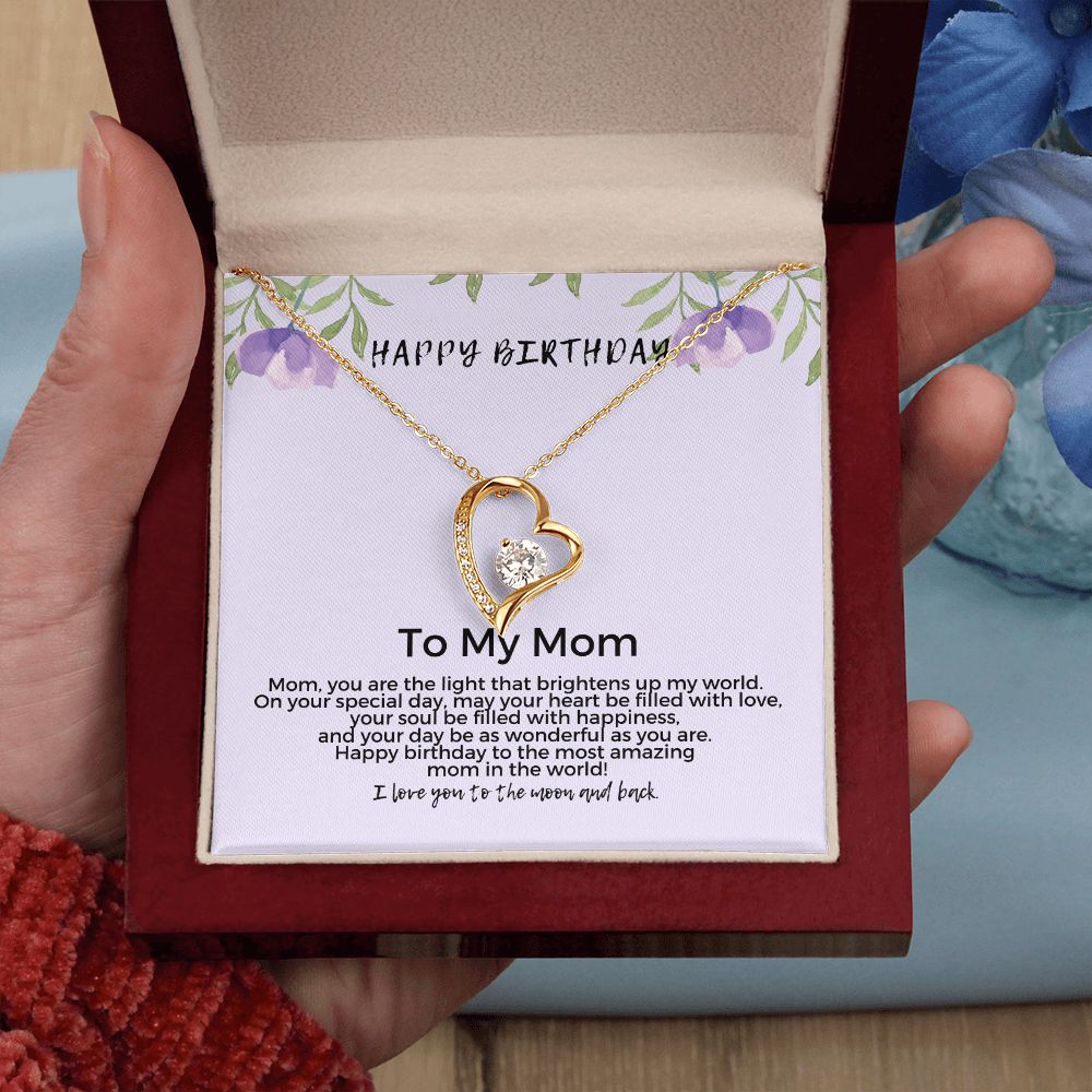 Happy birthday to my mom card with love necklace