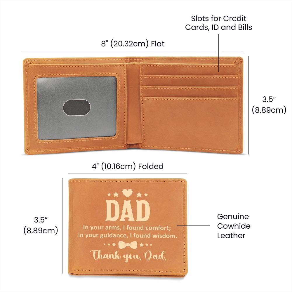 Leather Wallet for Dad - in Your Arms