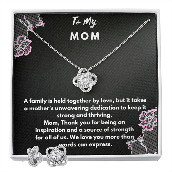 Love knot necklace set to mom