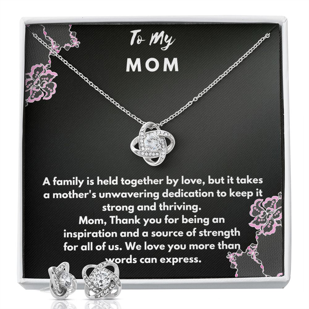 Love knot necklace set to mom