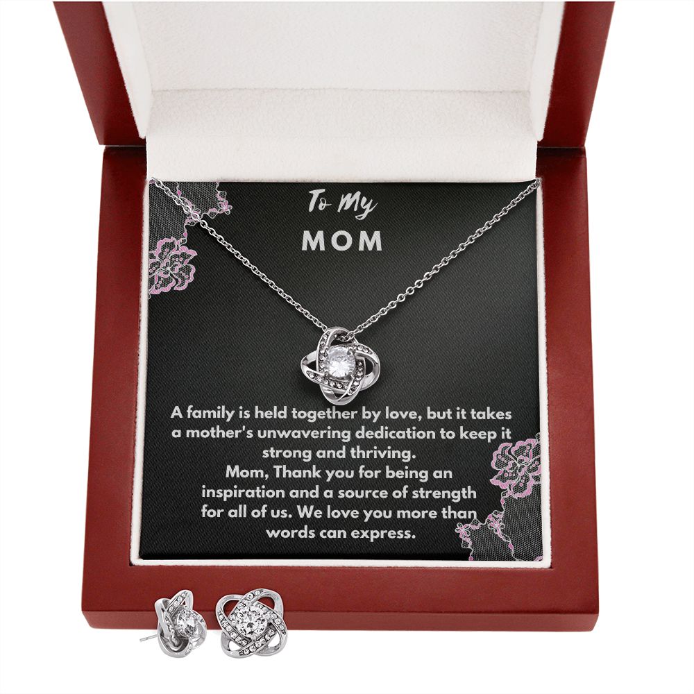 Love knot necklace set to mom