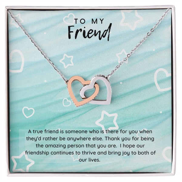 To my friend card with necklace box