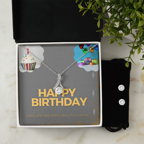 Happy birthday to you card with necklace set