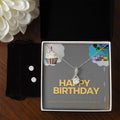 Happy birthday to you card with necklace set
