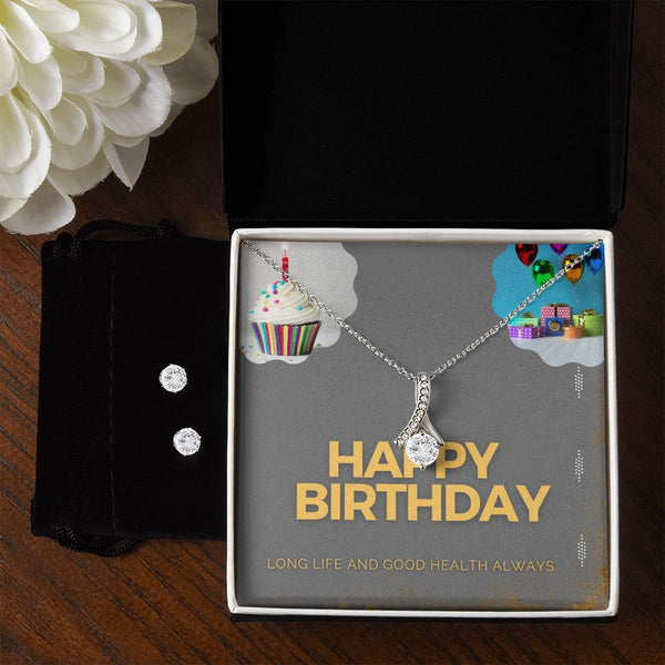 Happy birthday to you card with necklace set