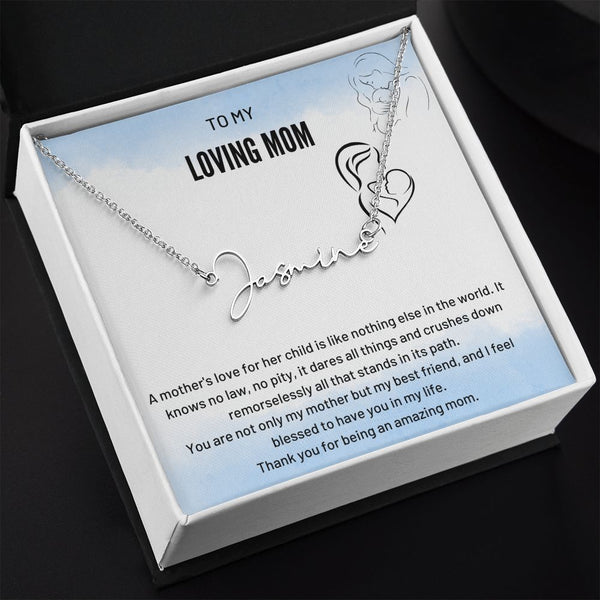 Custom name pendant necklace to mom