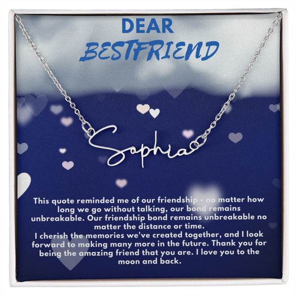 Custom name necklace to best friend