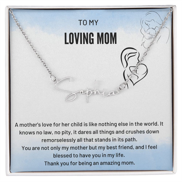 Custom name pendant necklace to mom