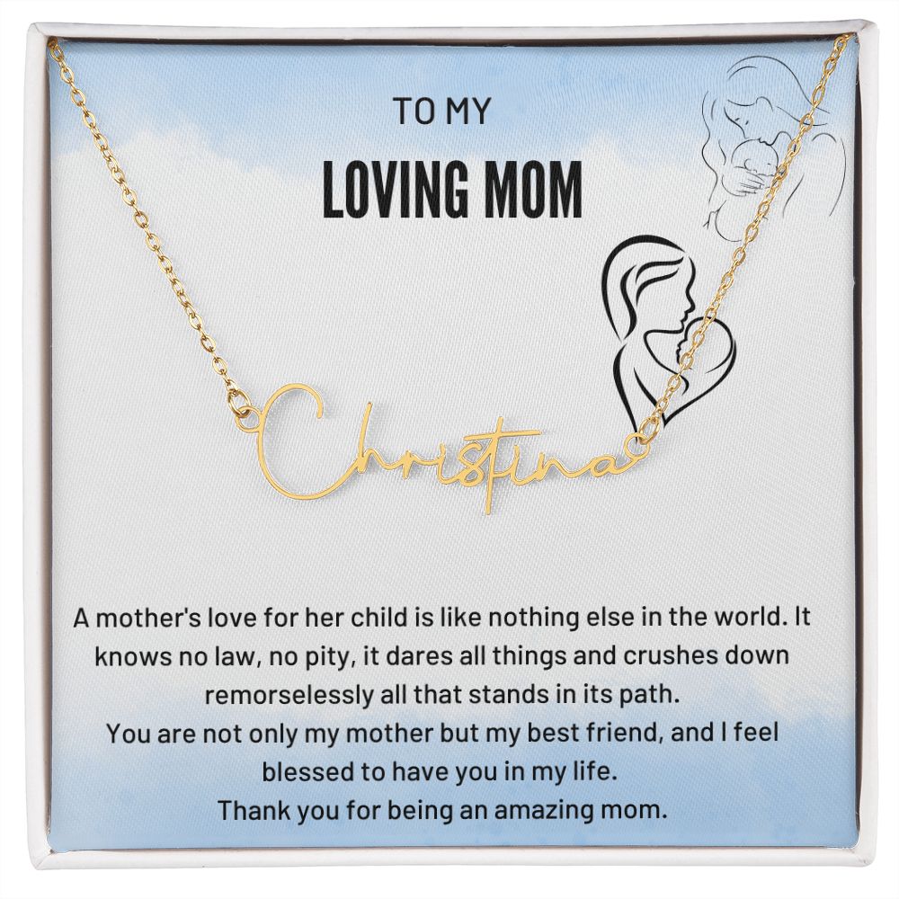 Custom name pendant necklace to mom