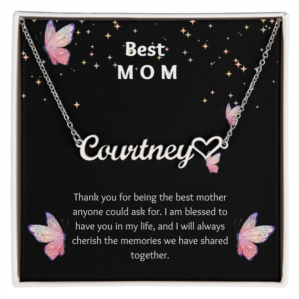 Custom name + heart necklace to best mom