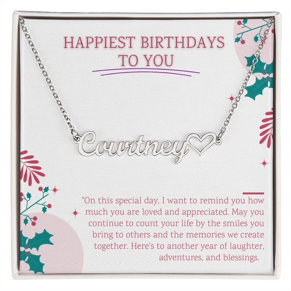 Happy birthday card with Name necklace