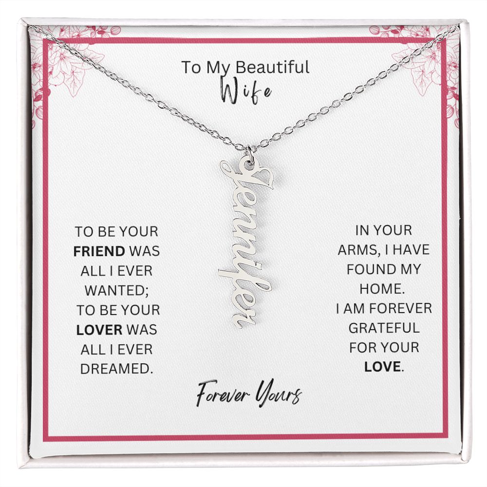 Name necklace to wife