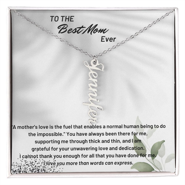 Custom vertical name necklace to mom