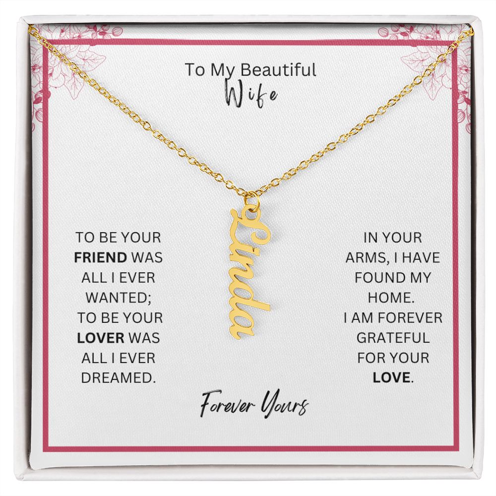 Name necklace to wife