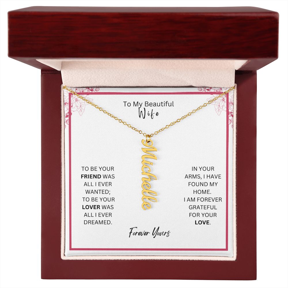 Name necklace to wife