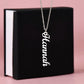 Vertical name necklace without message card