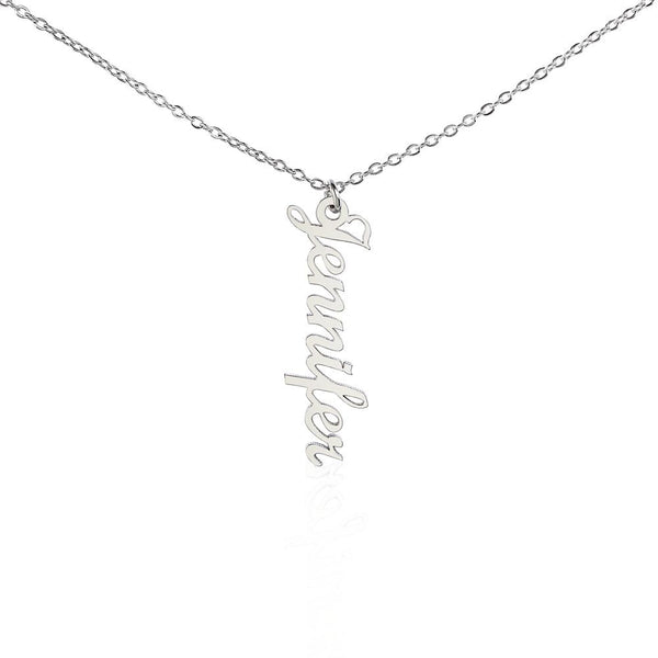 Vertical name necklace without message card