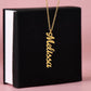 Vertical name necklace without message card