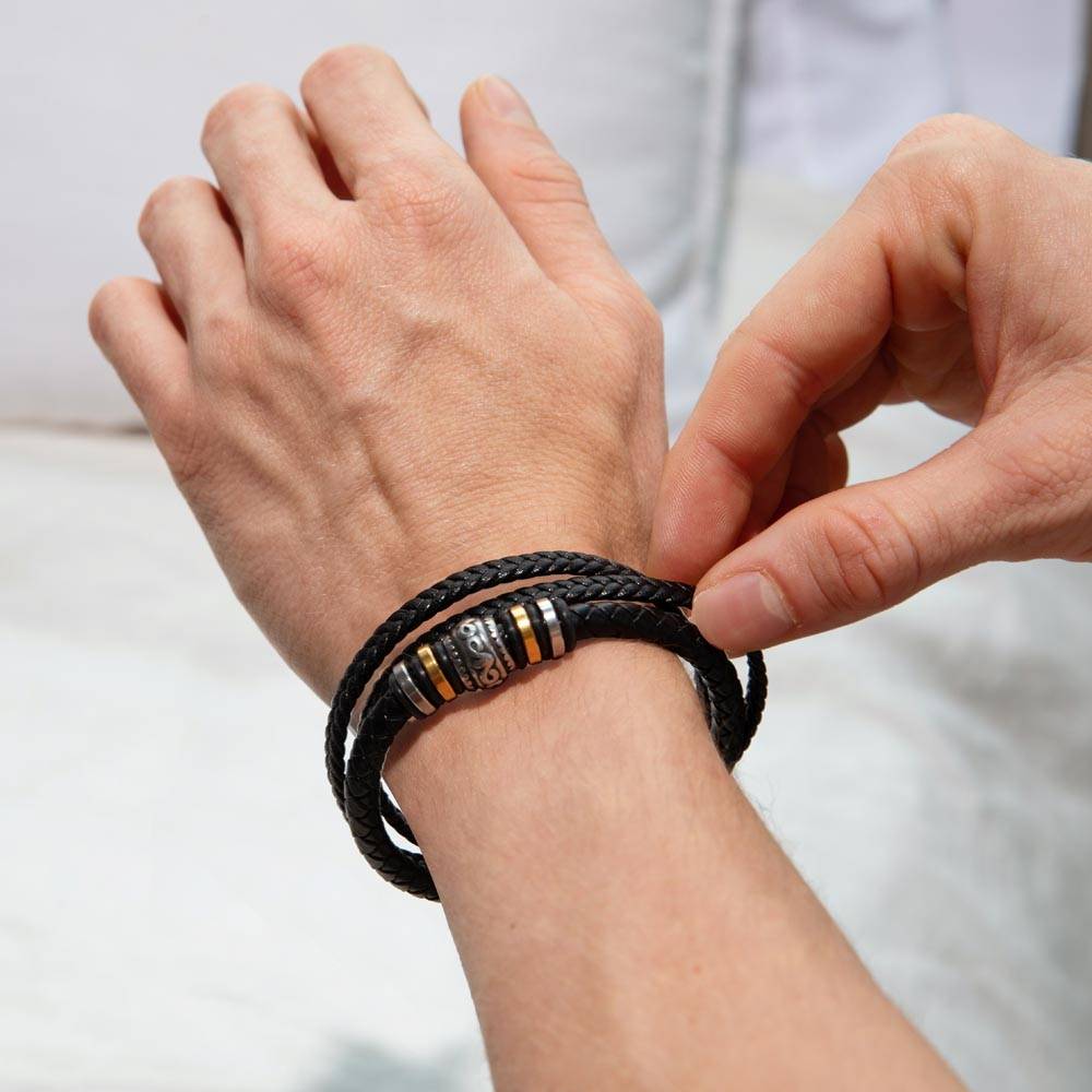 Vegan Leather & Stainless Steel Bracelet for Husband - The only Thing Better than Having You