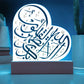 Heart Acrylic Plaque  With LED  Lighting الا بذكر الله تطمئن القلوب