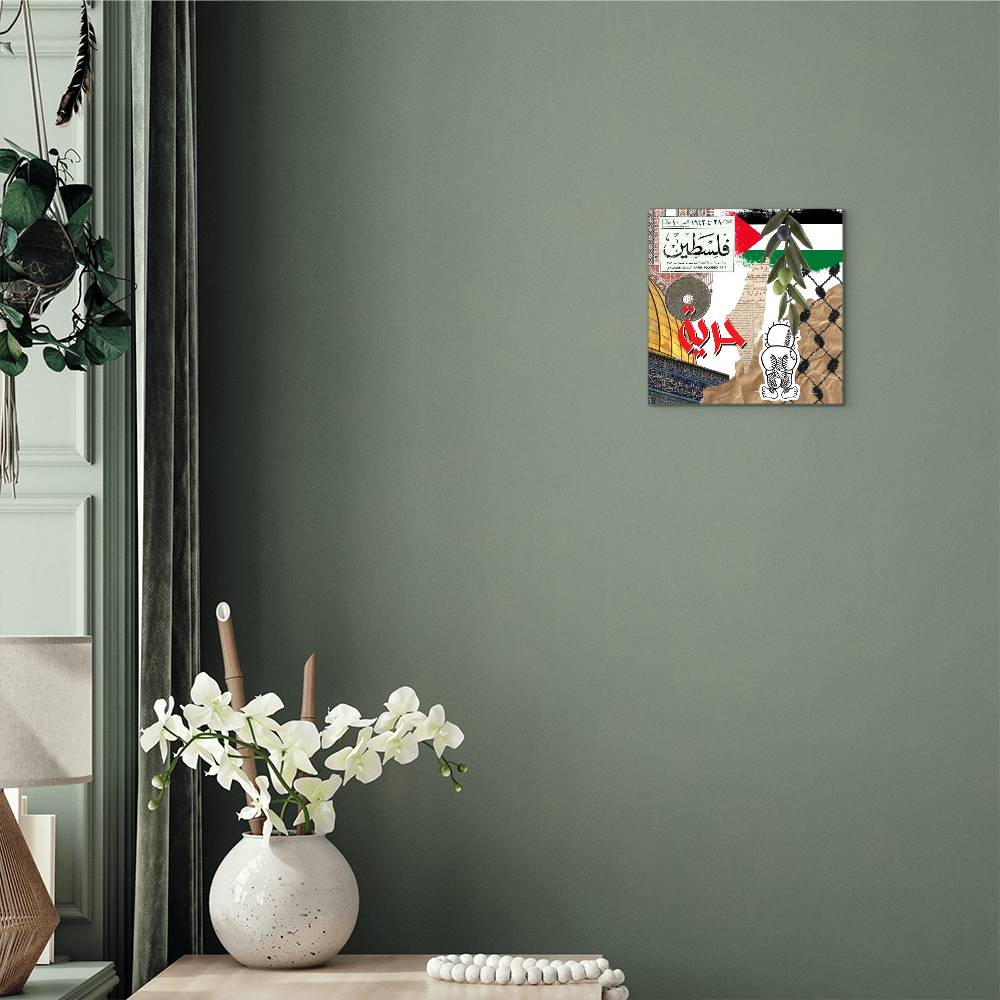 High Gloss Metal Art - Palestinian Collage Square 8x8 to 32x32 inch