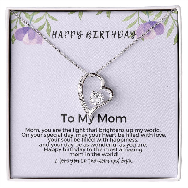 Happy birthday to my mom card with love necklace