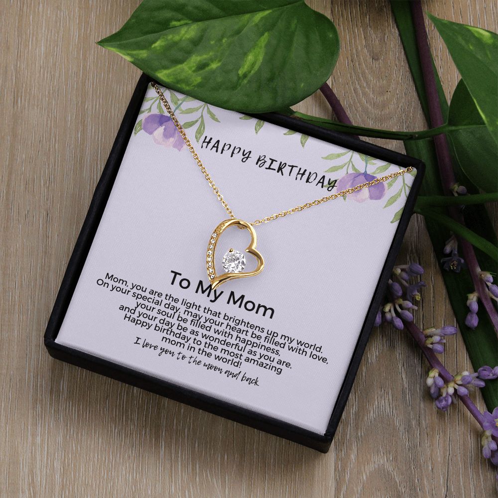 Happy birthday to my mom card with love necklace