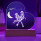 Heart Acrylic Plaque  With LED  Lighting بسم الله الرحمن الرحيم على شكل عصفورين مع اضاءة