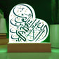 Heart Acrylic Plaque  With LED  Lighting الا بذكر الله تطمئن القلوب